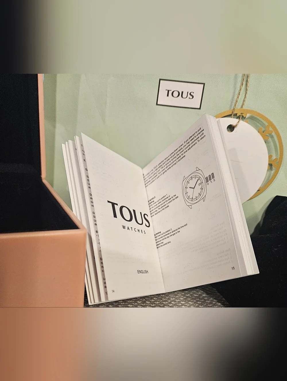 NEW Authentic TOUS Pink Watch Box Case Set Bag Pillow Booklet Complete Bundle